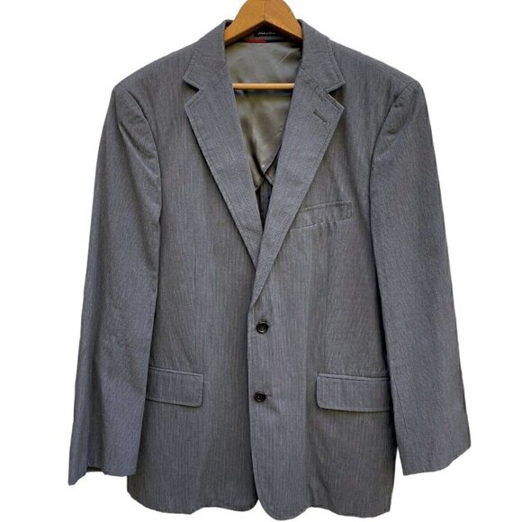 NWT Y2K J. Crew Gray Pinstripe 2 Button Blazer Sportscoat Men’s 42R ACADEMIA - Picture 1 of 8